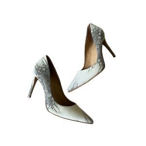 Carrano Snake Skin Stilettos Pumps Heels size 10 Gray Cream White
